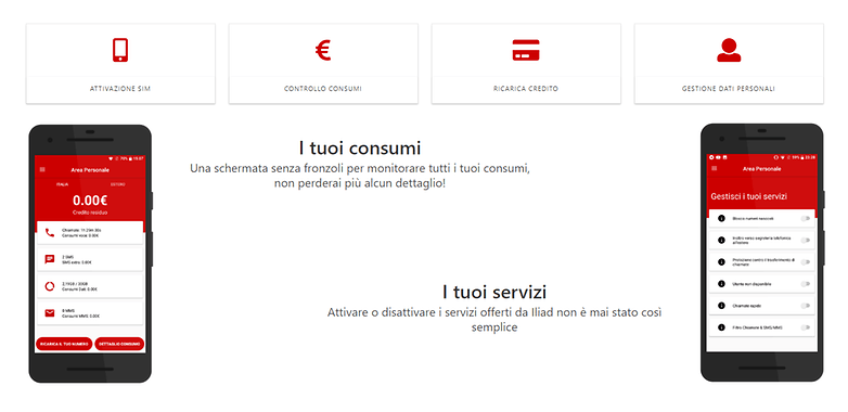 area personale iliad