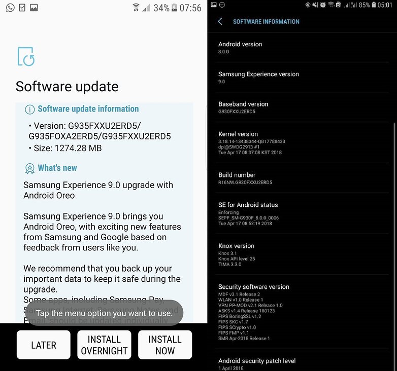 galaxy s7 edge oreo