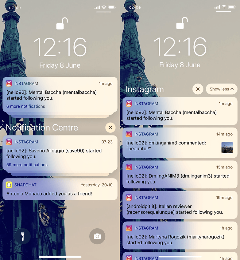 iphonex group notifications