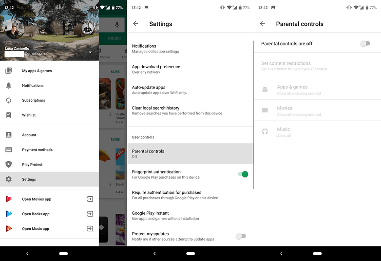 parental control play store