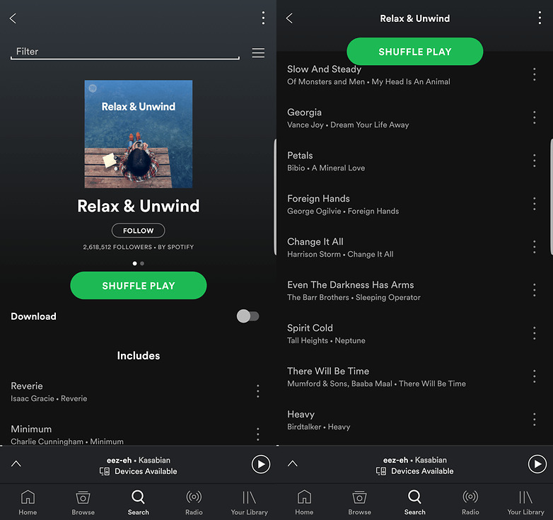 relax unwind spotify