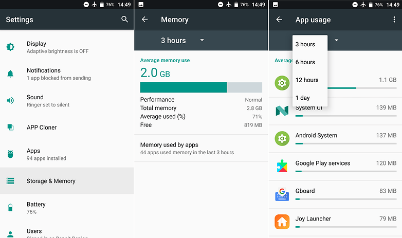 settings memory ita