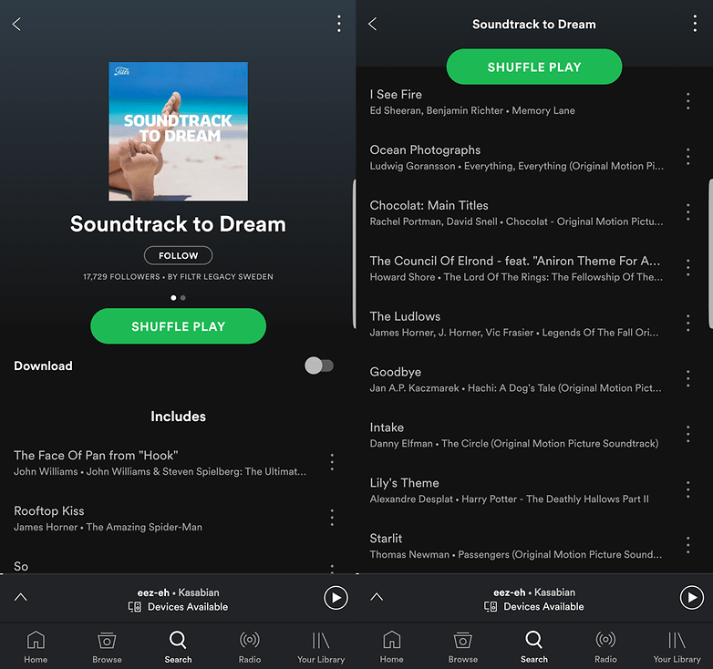 soundtrack to dream spotify
