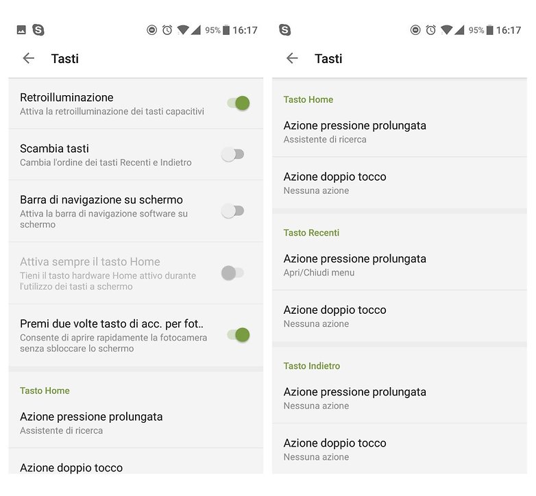 Impostazioni tasti oneplus3t