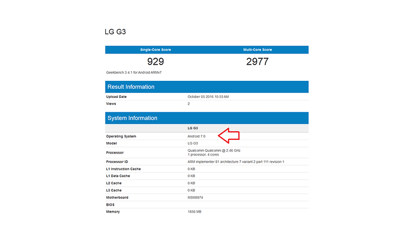 LG G3 nougat android 7.0