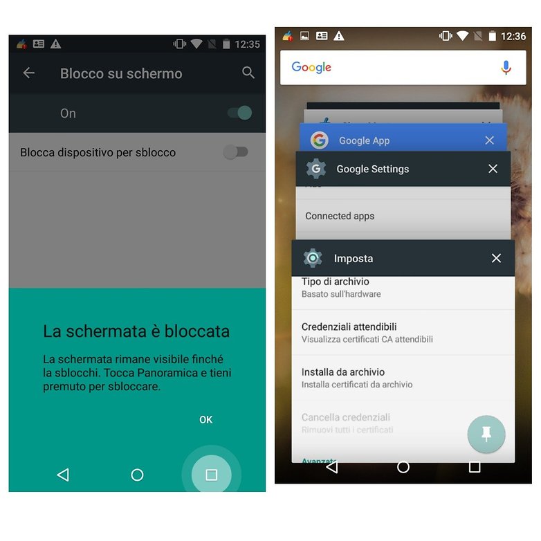 android inchiodare privacy