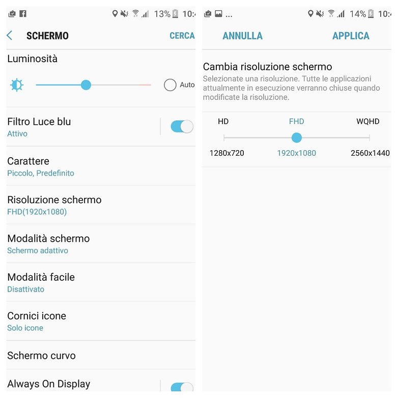 risoluzione s7 edge