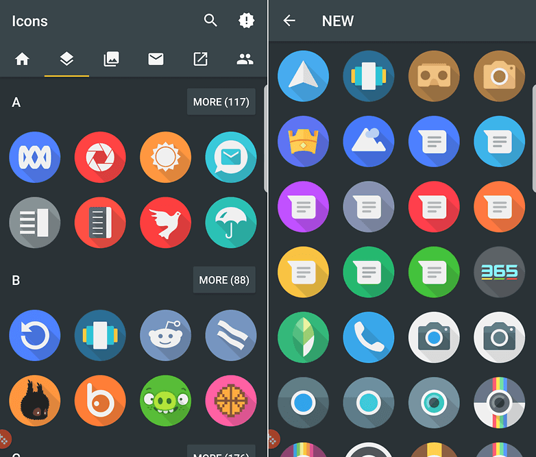 android included stock icons