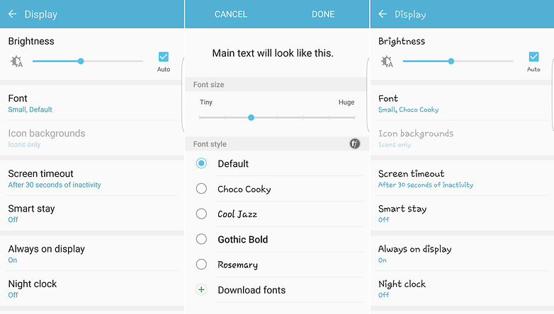 androidpit samsung font settings