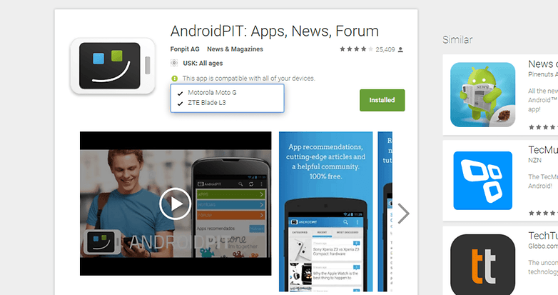 devices in play store