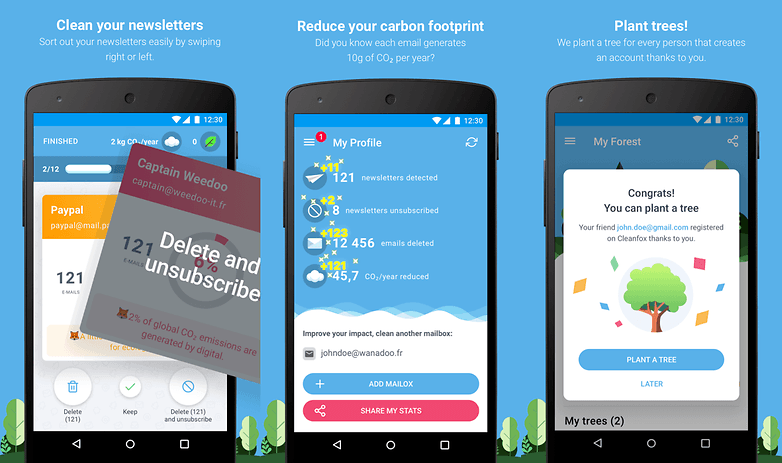 cleanfox inbox app screenshots