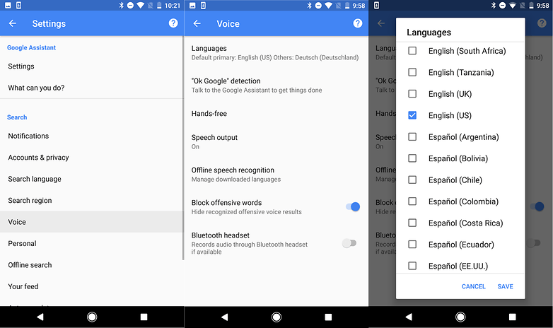 google offline voice actions