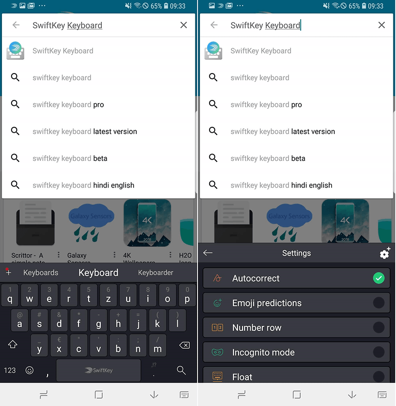 swiftkey samsung galaxy s8 plus