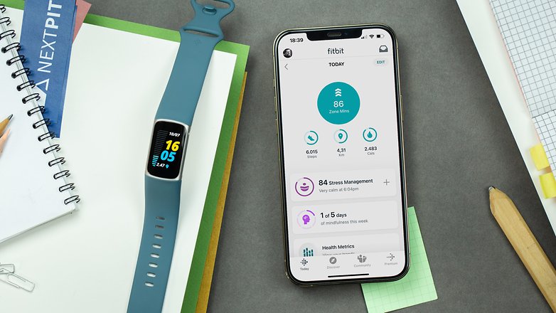 NextPit Fitbit Charge 5 app phone en