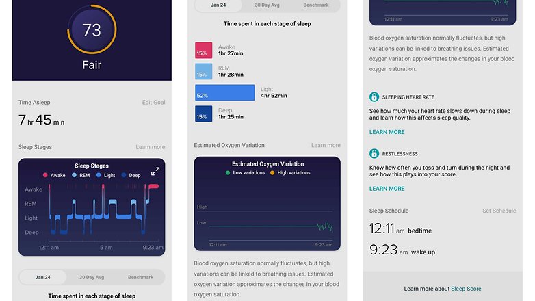 NextPit fitbit sense sleep screenshot