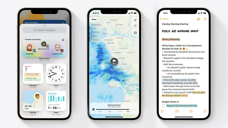 apple ios 15 weather widgets notes