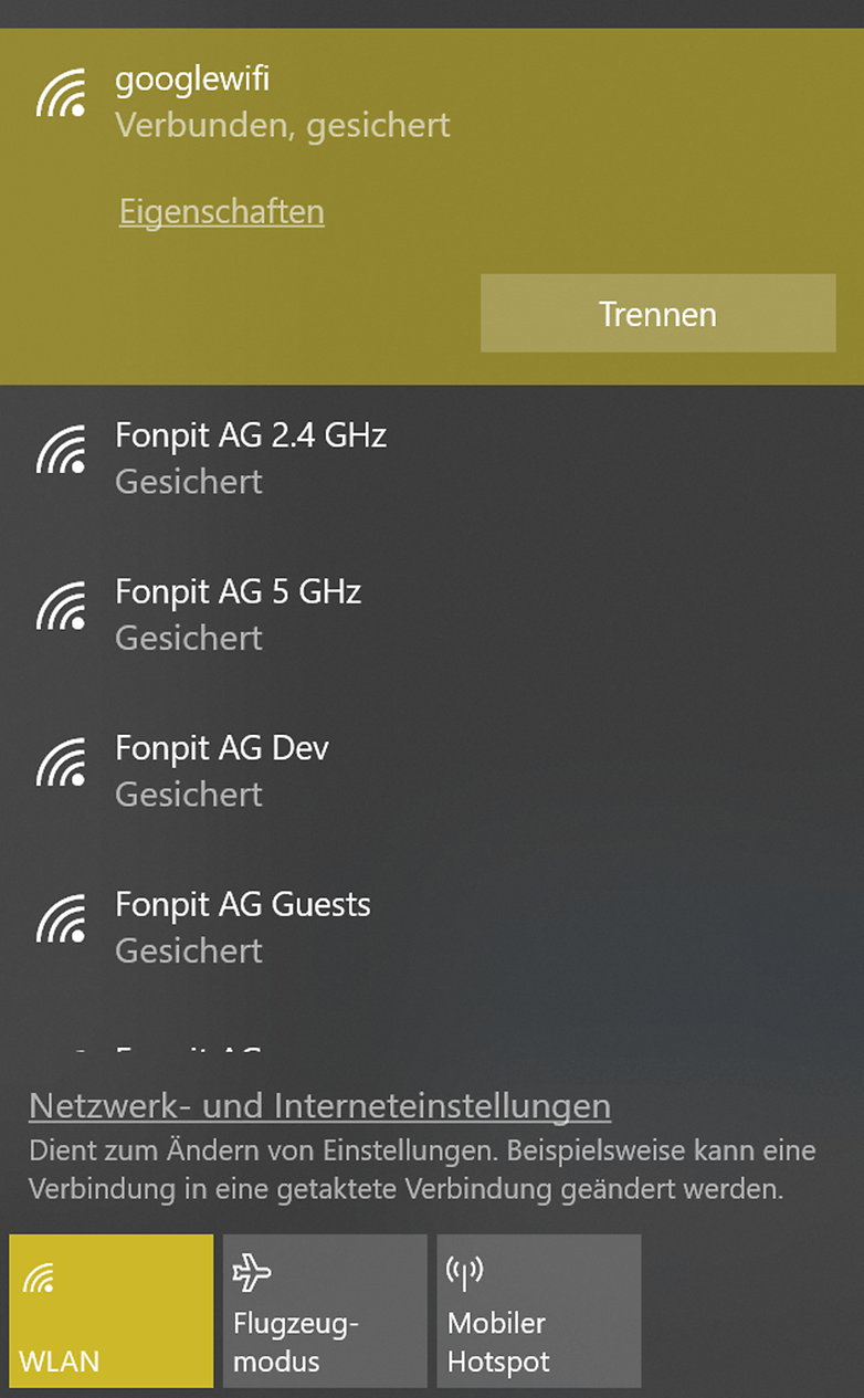 windows wlan verbindung