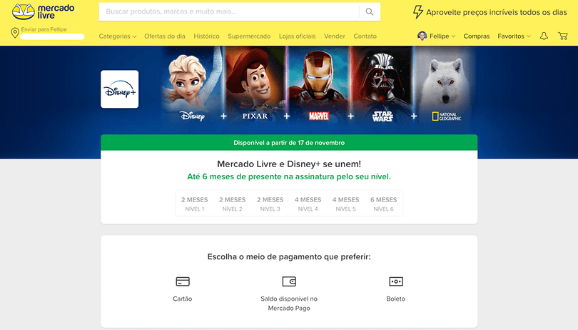 Disney+: usuários do Mercado Livre poderão ter até 6 meses de acesso grátis