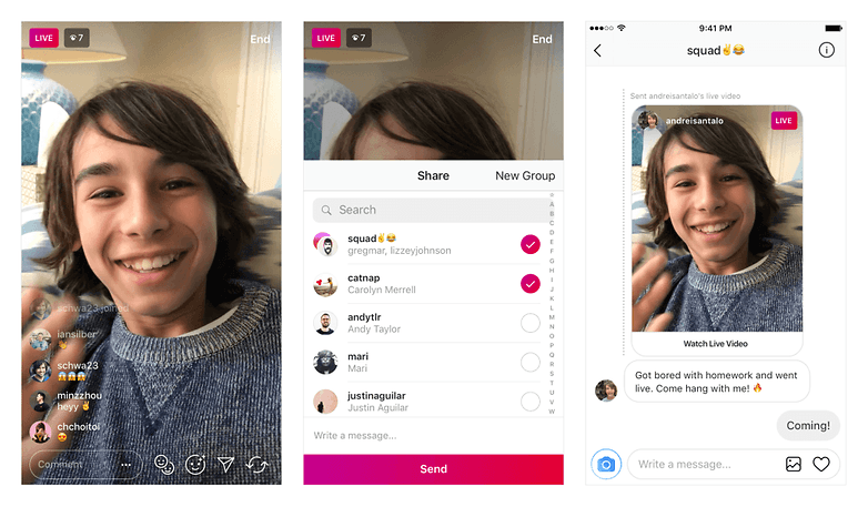 send a live video in direct 3 up en