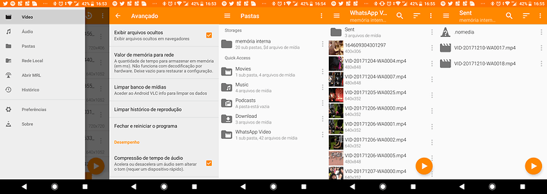 vlc arquivos ocultos