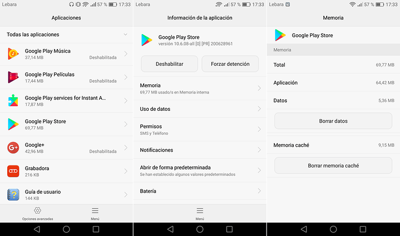 borrar cache google play androidPIT
