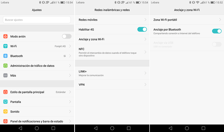 configurar zona wifi bluetooth
