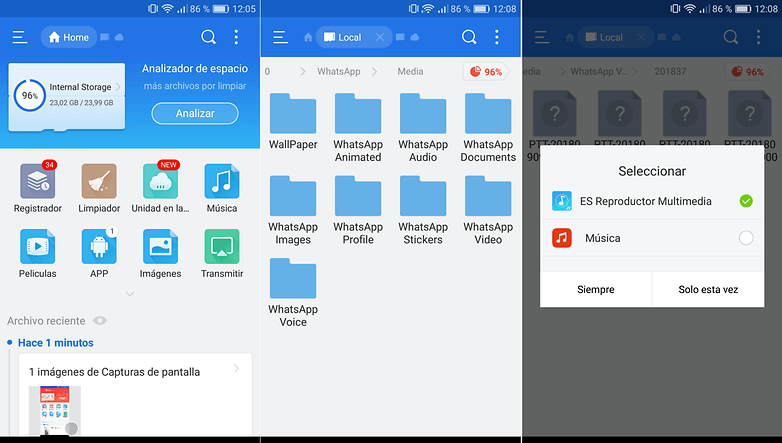 es explorar archivos