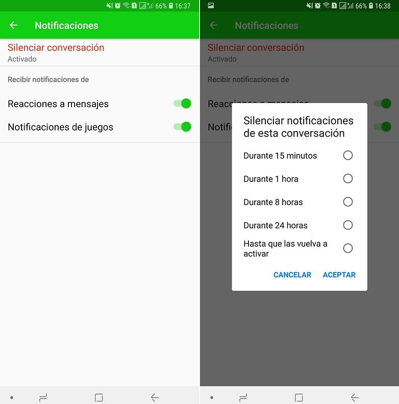 silenciar messenger