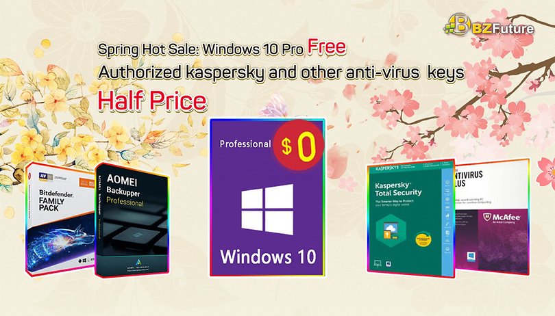 Antivirus software half price, get Windows 10 Pro for free