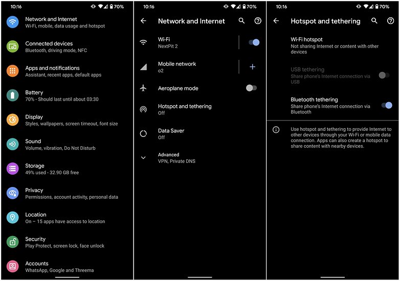 share internet from phone to tablet pda net