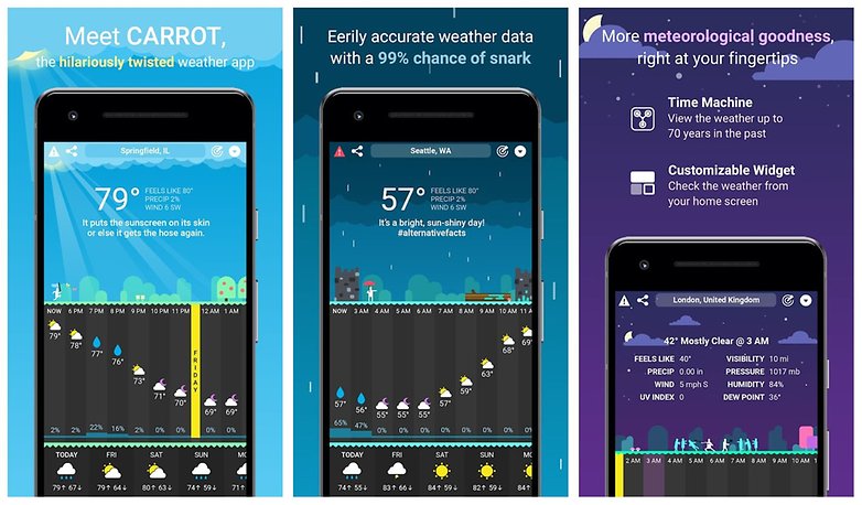 carrot weather android customize