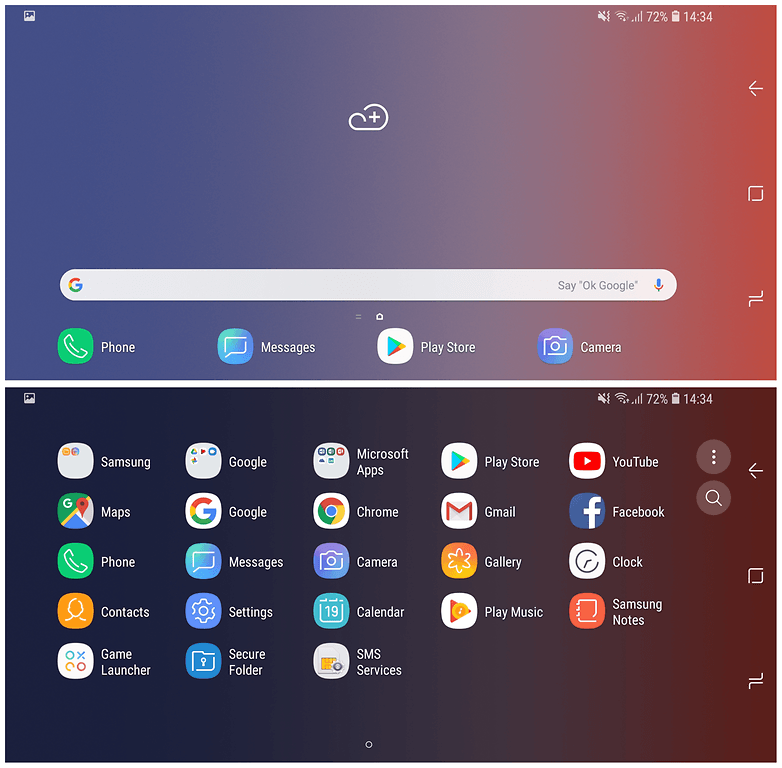 samsung horizontal home screen