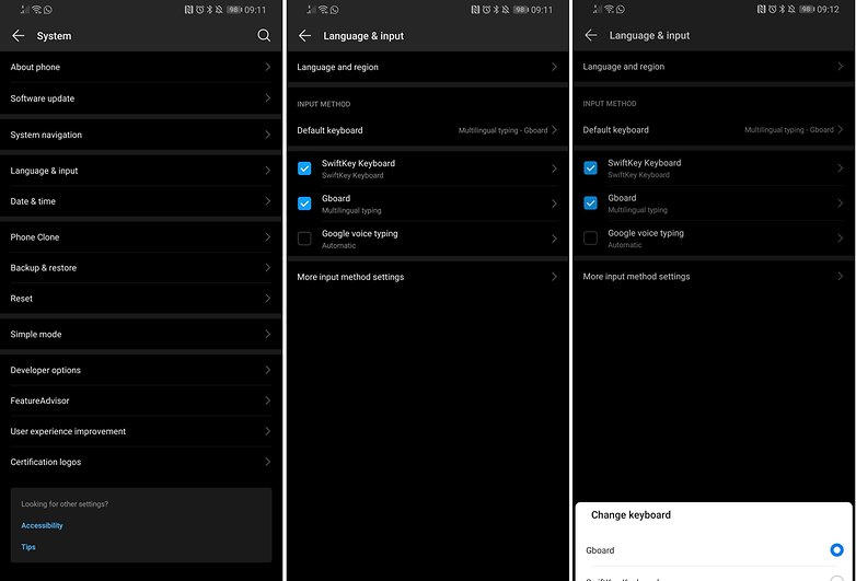 android keyboard settings