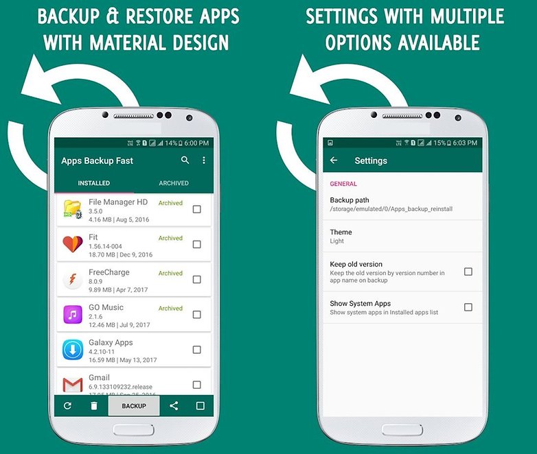 app backup and restore android