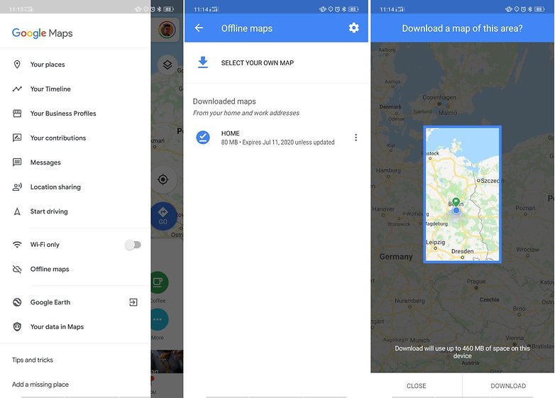 google maps offline