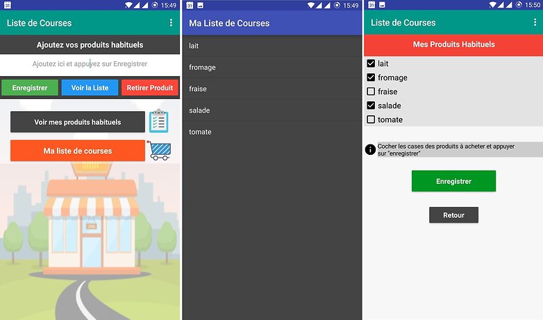 liste de courses android app