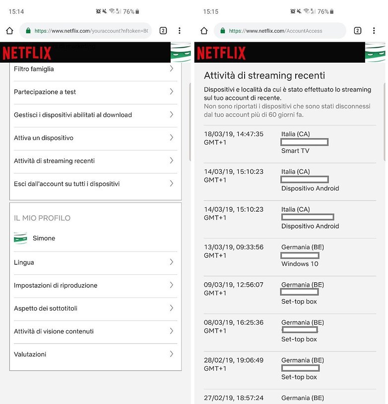 netflix app recent streaming activity