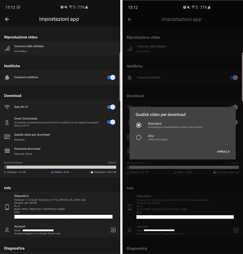 netflix app standard quality
