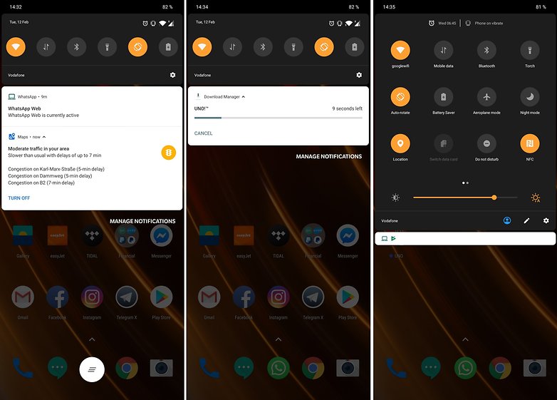 huawei p9 notifications quick settings
