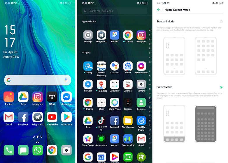 oppo reno 10x zoom app drawer coloros