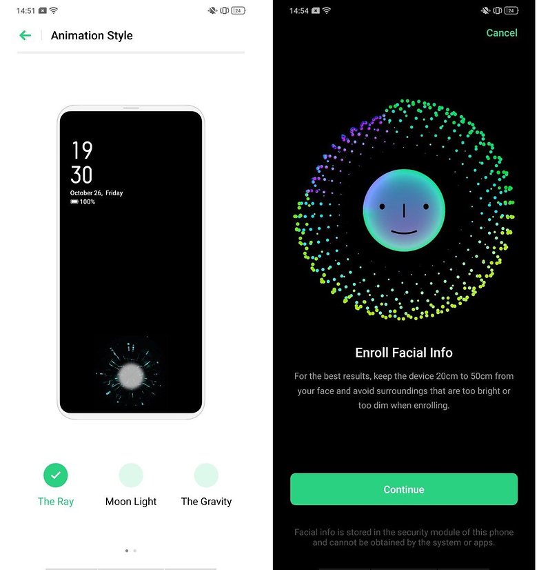 oppo reno biometric unlock