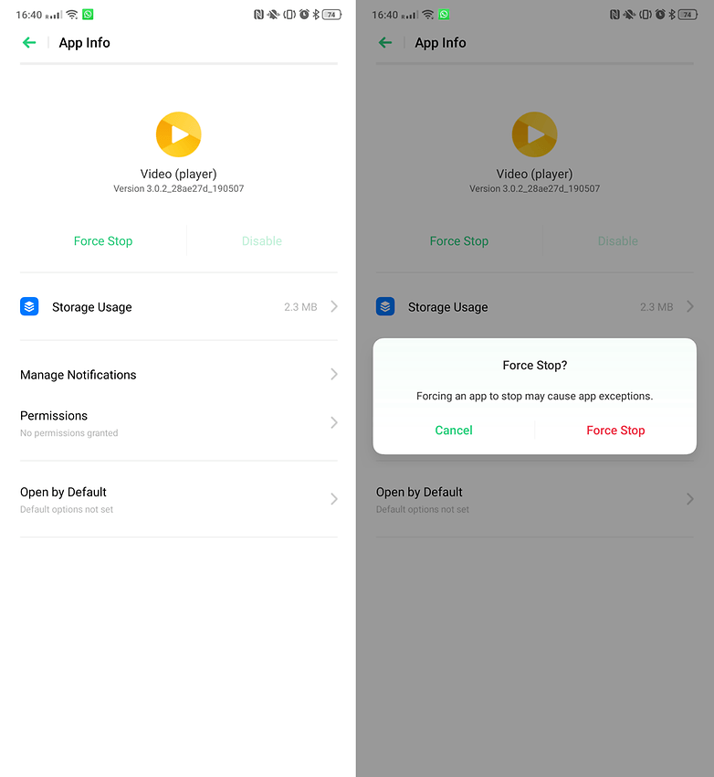 system app stop