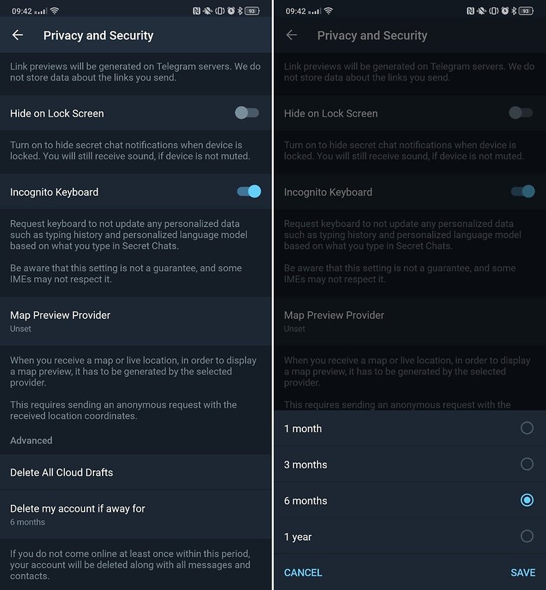 telegram delete account