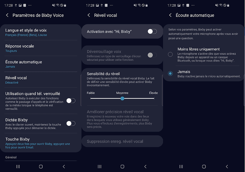Bixby voice inactif fr