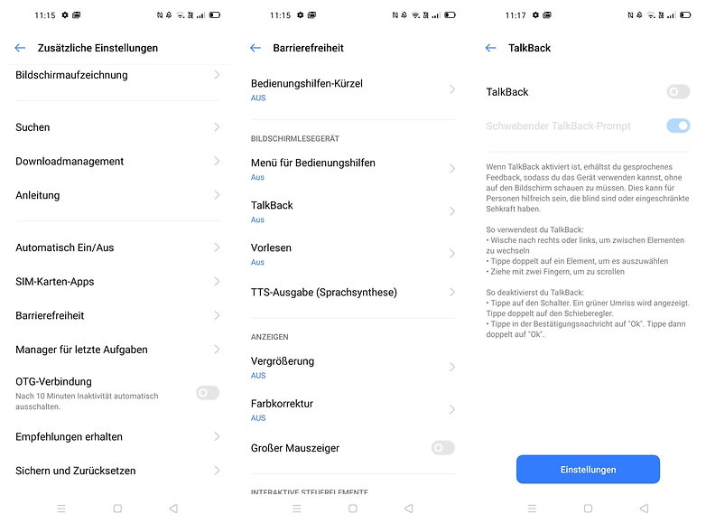 activate talkback function