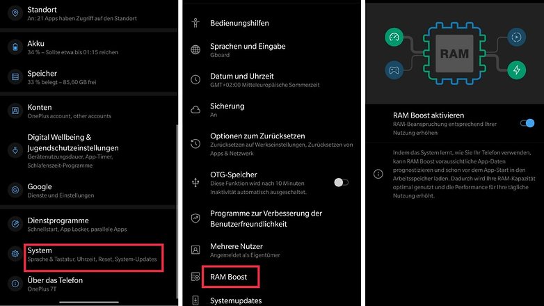 oneplus7t ram boost