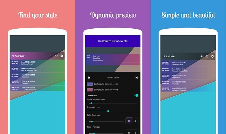 simple widget calendar app