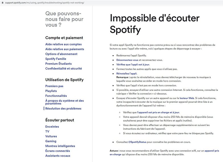 screenshot can not play spotify FR 4