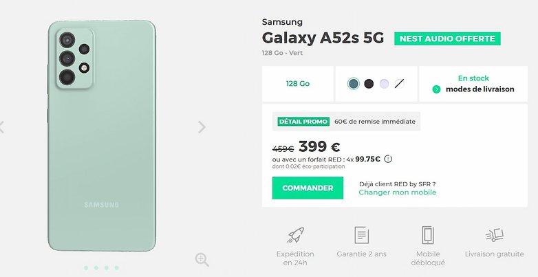 bon plan smartphone samsung galaxy a52s