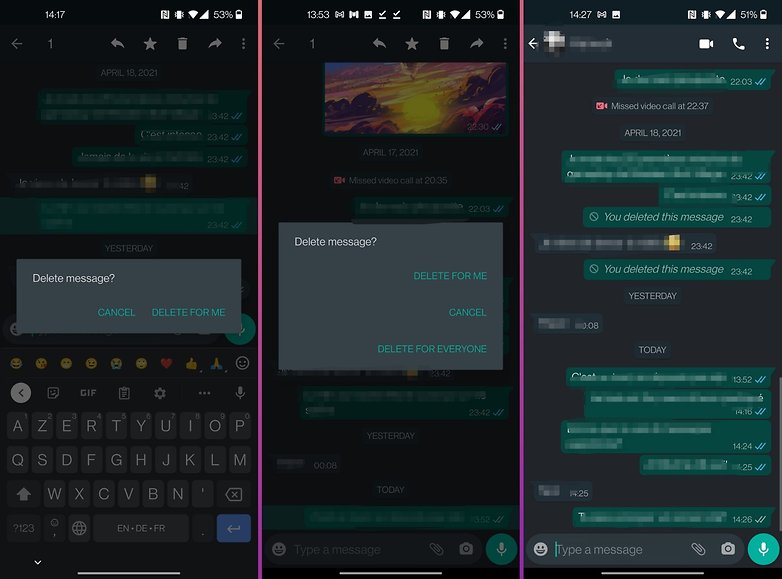 comment supprimer medsage whatsapp4pour tout le monde